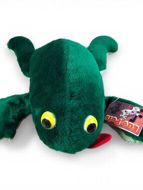 Russ Berrie Luv Pets Big Fleegle Frog Ground Nutshell Plush w/ Tags 1979 14.5"